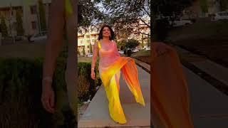 aarti naagpal hot yellow sari