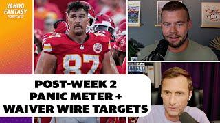 Panic Meter Travis Kelce Sam LaPorta Dalton Kincaid + Waiver Wire picks  Yahoo Fantasy Forecast