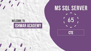 65. CTE in MS SQL Server  SQL Server Tutorial in Hindi  SQL Server 2023