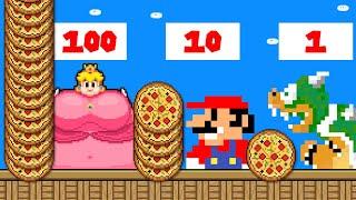 1 10 or 100 Layers of Pizza Challenge With Peach Mario Bowser