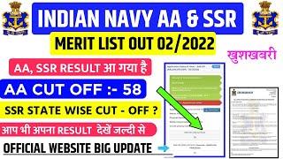 NAVY AASSR MERIT LIST OUTNAVY SSR STATE WISE CUT OFF 022022NAVY SSRMR FINAL RESULT OUT