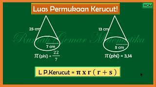 MENGHITUNG LUAS PERMUKAAN KERUCUT #luaspermukaan #kerucut