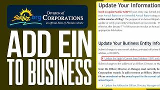 How To Add An EIN To Your Business On Sunbiz Step-By-Step Guide