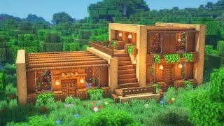 Minecraft How to Build a Wooden House  Simple Survival House Tutorial