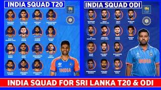 India Squad for Sri Lanka 2024  India Squad for Sri Lanka 2024 ODI  India Squad for Sri Lanka T20