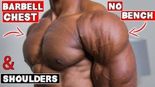 BARBELL CHEST AND SHOULDER WORKOUT AT HOME  NO BENCH OR RACK NEEDED