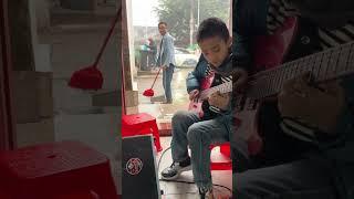 Eagles Hotel California Guitar Solo Father and Son Duo Electric Guitars Talented Young Asian Boy Kid