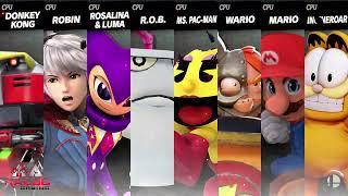 Omega vs Robin vs Knights vs Shake vs Ms. Pac-Man vs N Gin vs Movie Mario vs Garfield