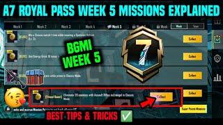 BGMI WEEK 5 MISSIONS  A7 WEEK 5 MISSION  WEEK 5 MISSION BGMI  A7 RP MISSION WEEK 5 EXPLAINED