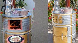 Wow Wow \ Build oven versatile 2 in 1 from cement + iron drum