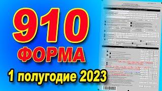 ИНСТРУКЦИЯ ПО ЗАПОЛНЕНИЮ  910 формы за 1 полугодие 2023 года