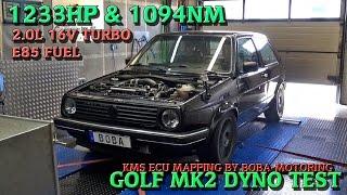Boba Golf MK2 2.0L 16V Turbo 1233HP on Dyno Video