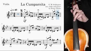 La Cumparsita Violin and Piano Accompaniment. Practice Video. 2 speeds. Play Along