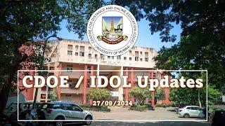 CDOEIDOL UPDATES 27 Sept 2024 Results Announcement & M. Com ATKT Exam Form Filling.