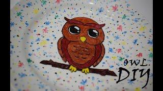 DIY souvenir plates  OWL DECOR #29