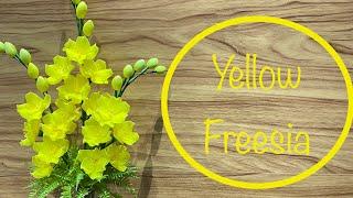 How To Make Easy Nylon Stocking Flower Step By Step Yellow Freesia