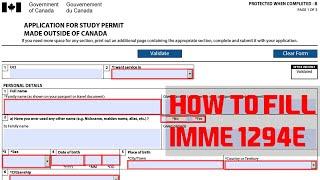 Step by step imm1294 guide  apply for imm1294e form Canada  Visa Application form fill up IMM1294