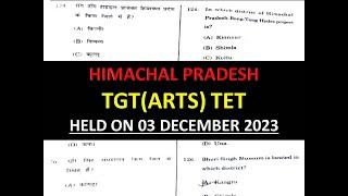 TET ARTS  SOLVED PAPER HELD ON 03 DECEMBER 2023  HP TET  ARTS ANSWER KEY