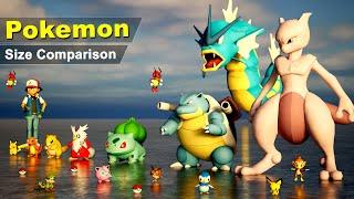 Pokemon  Size comparison from smallest to largest with 3d animation  200+ pokemon