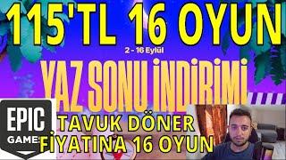 EĞER TÜRK GENCİYSEN İZLE  115 TLTE 16 İNANILMAZ OYUN - EPİC GAMES YAZ SONU İNDİRİMLERİ 2024