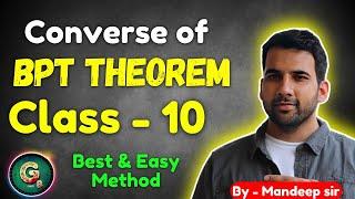 BPT Converse Theorem 6.2 class 10  Triangles class 10 theorem