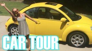 Whats in My Car?  YELLOW VW BEETLE CAR TOUR