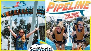 Pipeline *NEW* Surf Coaster at SeaWorld Orlando POV from Back Row