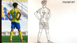 How to draw Cristiano Ronaldo Jr. step by step