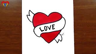 kolay aşk kalp resmi nasıl çizilir - sevimli güzel basit tatlı çizimler