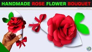 DIY - How To Make A Rose Flower Bouquet with Paper  Gift ideas Tabrez Arts