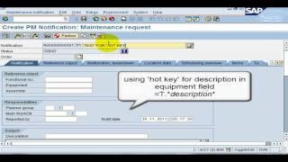 SAP Basics - using Hot key to search equipment