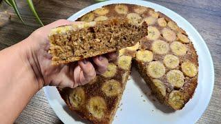 کیک موز با آرد سبوس دار، خوشمزه که بافتی بسیار عالی زیبا داره Banana cake with wholemeal flour