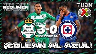 Resumen y goles  Santos 3-0 Cruz Azul  CL2024 - Liga Mx J11  TUDN