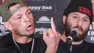 Nate Diaz LOSES IT & Jorge Masvidal WALKS OUT REFUSE FACE OFF at Final Press Conference