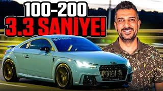 1300 Beygirlik Audi TT RS  Motosikletleri Geçen Audi