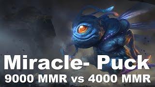 Miracle- 9000 MMR Puck vs 4000 MMR Players Dota 2