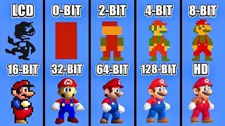 Super Mario Bros. 0-BIT vs 2-BIT vs 4-BIT vs 8-BIT vs 16-BIT vs 32-BIT vs 64-BIT vs 128-BIT vs HD