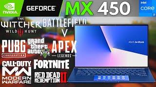 8 games test Nvidia mx450 Nvidia MX 450 + i7-1165G7