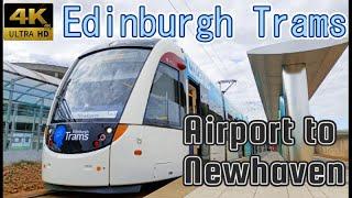 【4K Drivers view】Edinburgh Airport to Newhaven【Edinburgh Trams】