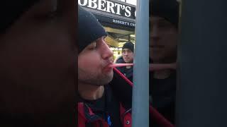 FAKE TONGUE ON COLD METAL POLE - How to Prank #shorts #prank  #funnyshorts