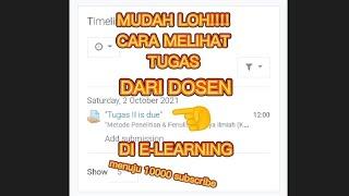 Ternyata Gini mudah Cara melihat tugas di e-learning