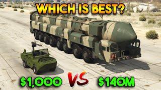 GTA 5 ONLINE  CHEAP VS EXPENSIVE BEST MILITARY VEHICLE?