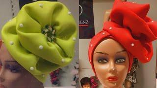 Learn how to cut and sew an iconic tuban cap with rose flower