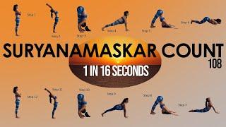 108 Suryanamaskar ll 1 Suryanamaskar in 16 seconds  Suryanamaskar Count  Aerobics  Weight Loss