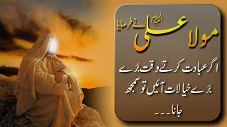 Ager Ibadat Kerte Waqt Bure Bure Khayal Aen  Hazrat Ali Quotes In Urdu