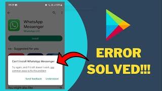 How to Fix Cant Install WhatsApp Messenger Error on Google Play Store  Android Data Recovery