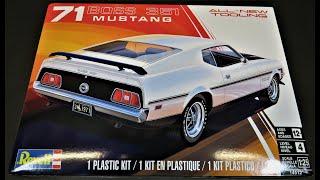 FIRST LOOK 1971 Ford Mustang Boss 351 125 Scale Model Kit Review Revell USA ALL NEW 2023 Unboxing