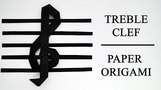 Paper TREBLE CLEF  Music Origami  Tutorial DIY by ColorMania