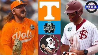 #1 Tennessee v #8 Florida State  College World Series Final Four  2024 College Baseball Highlights