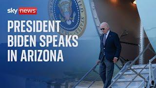 US President Joe Biden speaks in Arizona